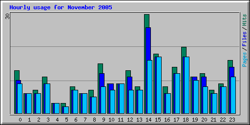 Hourly usage for November 2005