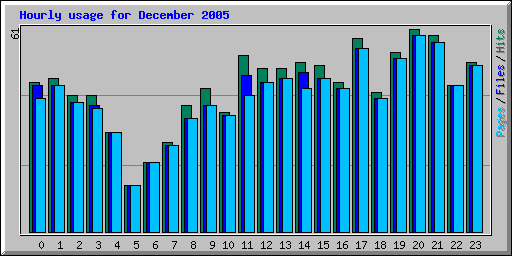 Hourly usage for December 2005