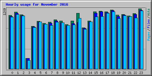 Hourly usage for November 2016