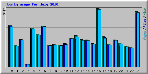 Hourly usage for July 2018