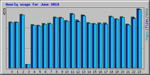 Hourly usage for June 2019