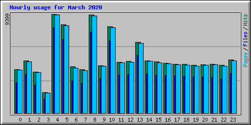 Hourly usage for March 2020